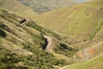 Rattlesnake Grade (WA 129) winds down to Grande Ronde valley, view south