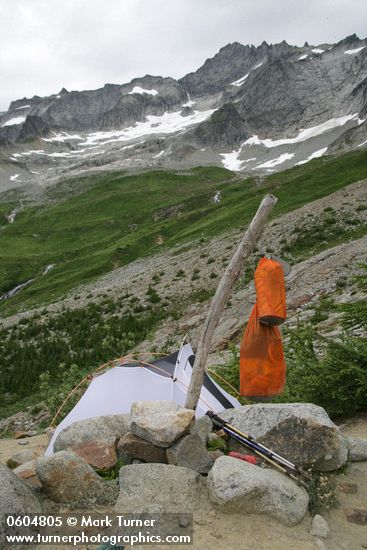 Climber's camp in Boston Basin