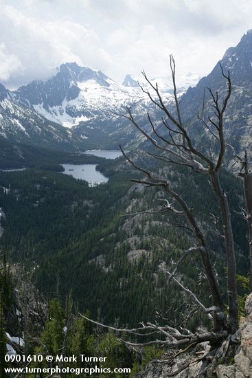 McClellan Peak & Little Annapurna above Snow Lakes, view from Wedge Mountain ridge