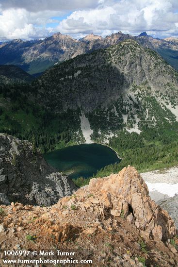 Lake Ann framed by North Cascades mountains